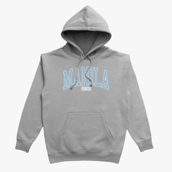 Pullover hoodie with Manila print on the front