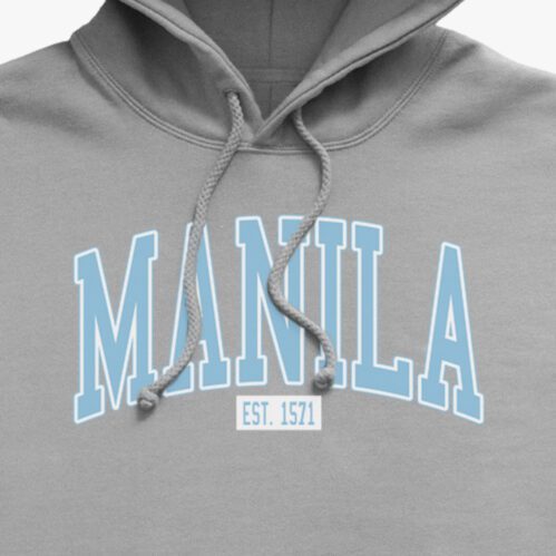 Pullover hoodie with Manila print on the front