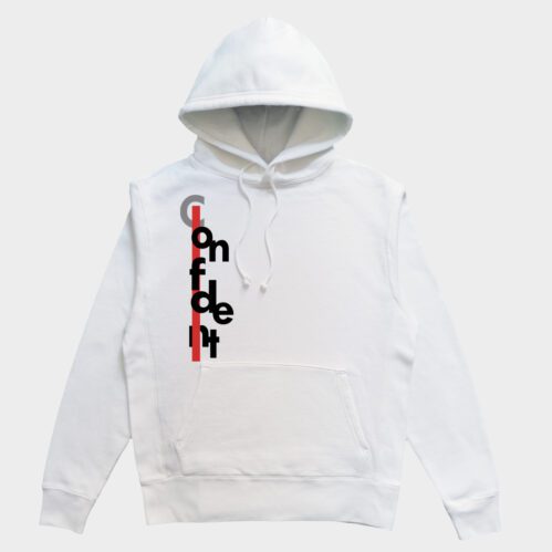 Pullover hoodie with minimalist style Confident print on the front