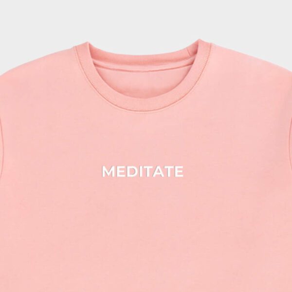 Crewneck sweatshirt with Meditate print on the front