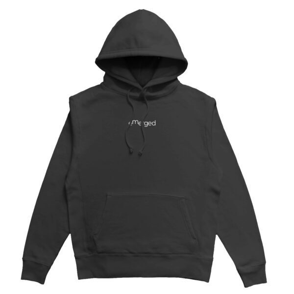 Pullover hoodie with minimalist style Emerged m print