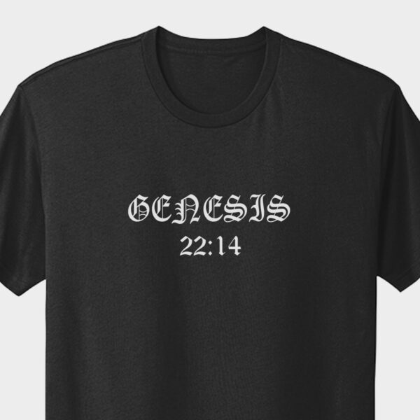 Genesis 22:14 print on black tee